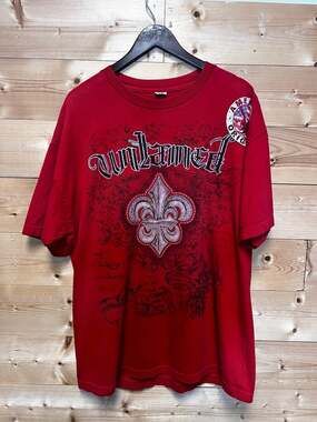 Vintage Y2K Untamed Red Graphic Cyber Grunge Streetwear MMA t-shirt XL